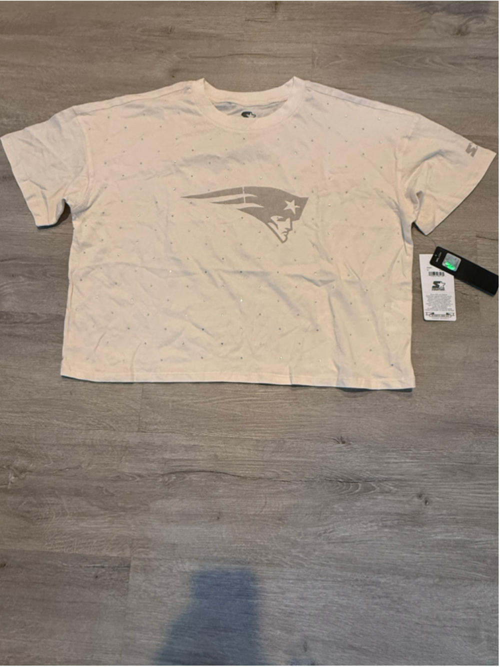 Women's Starter New England Patriots Rhinestone Tee, Size L,
